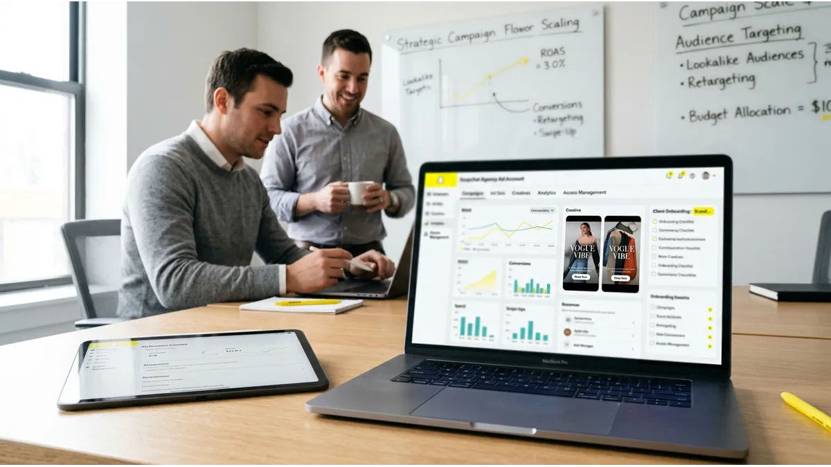 Snapchat agency ad account dashboard for brands and agencies
